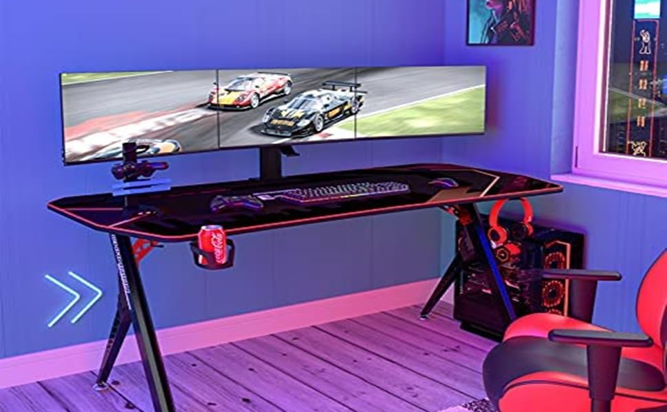 Gaming Table,160x75CM Gaming Desk Racing Style Computer Desk with Free