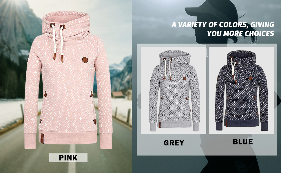 Colording Damen Kapuzenpullover Sweatjacke Sweatshirt Kapuzenjacke Kapuzenpulli Langarm Kapuze