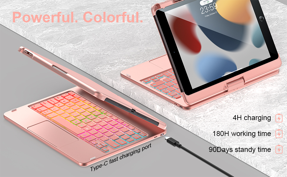 ALIWLHOF iPad 9th Generation Case with Keyboard 10.2 Inch