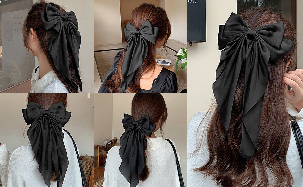 Große Haarspangen für Damen, Haarspangen mit Schleife