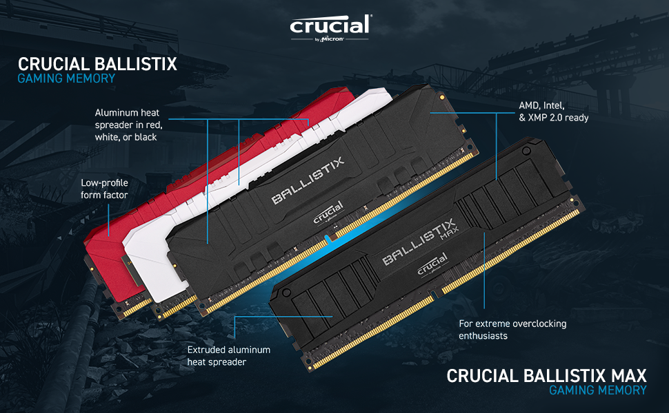 Crucial Ballistix 3200 MHz DDR4 DRAM Desktop Gaming Memory