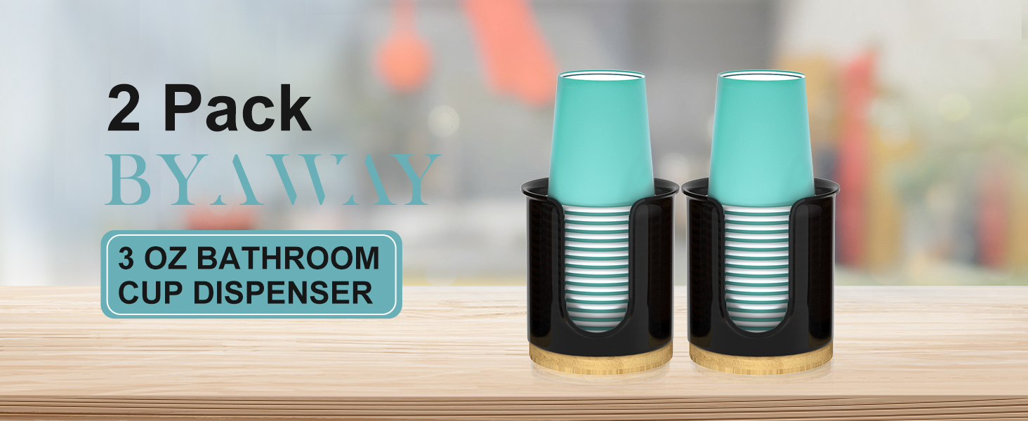 2 Pack Bathroom Cup Holders Paper Cup Dispenser Holds 3