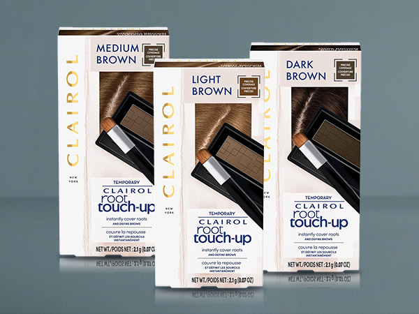 Clairol Root Touch-Up Temporary Concealing Powder compact eyebrow define brush