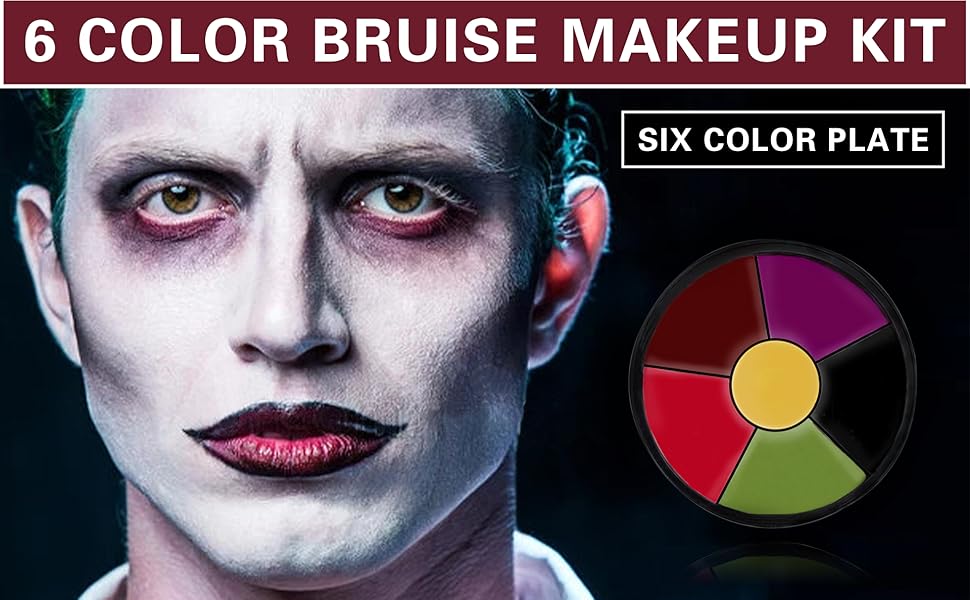 6 Colors Bruise Wheel Kit Halloween Special Effects Makeup Professional