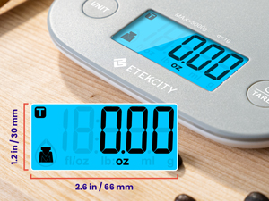 Backlit LCD Display shows clear measurements that  are easy to read