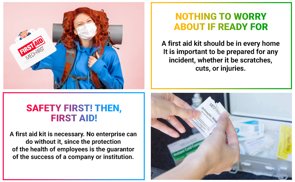 ABC Shield Safety First Aid Kit For College Dorm Student Sports First Aid Kit For School Emergency