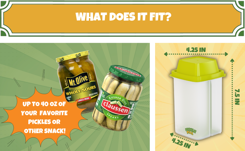 Pickle Pal Pickle Container with Strainer Jalapeno Container Includes Pickle