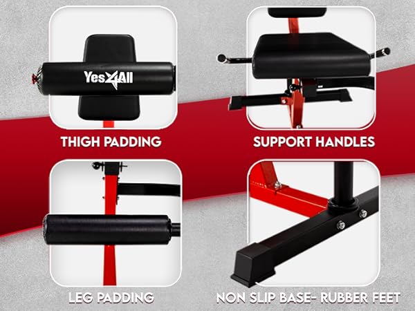 Yes4All Leg Extension and Curl Machine, Adjustable Leg Machine with Plate Loaded