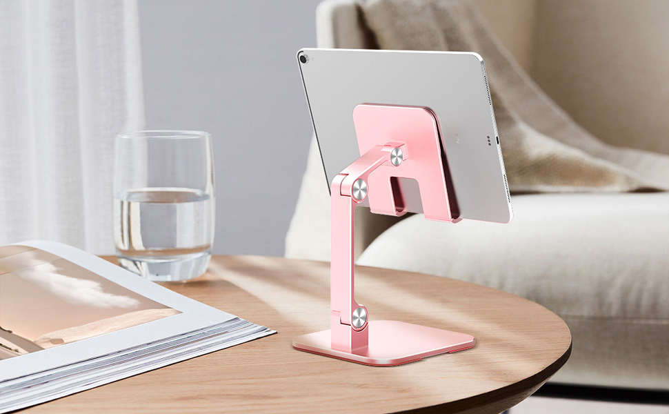 elitehood Aluminum iPad Stand for Desk [UltraStable & Sturdy], Height Adjustable