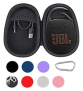 co2CREA Hard Carrying Case Replacement for JBL Clip 5 Waterproof Portable Mini Speaker (Black Case)