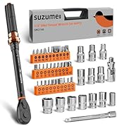 SUZUME 46PCS Bike Torque Wrench Set (20-220 in.lb/2.3-24.9 N.m) ±3% High Accuracy 72 Tooth Click ...