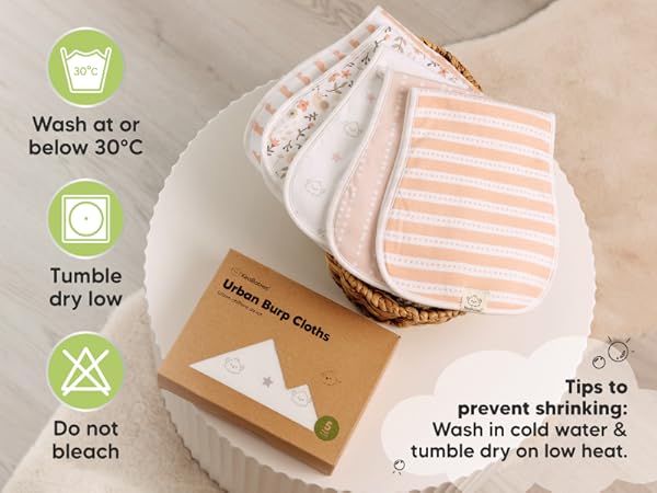 Machine Washable Urban Burp Cloths