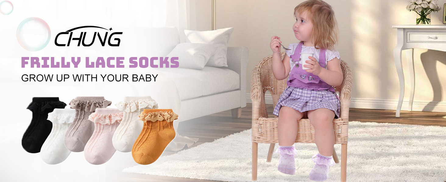 Baby Toddler Girls Princess Cotton Frilly Socks Lace Ruffle Pack of 4/5/6 Thin Mesh Summer for Dress