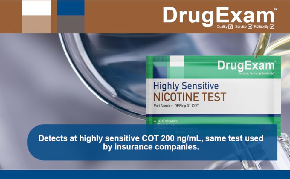 10 Pack DrugExam Made in USA, Nicotine Tobacco Cotinine
