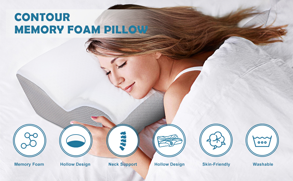 contour memory foam pillow cervical neck pillow side sleeper pillow bamboo pillow bed pillows