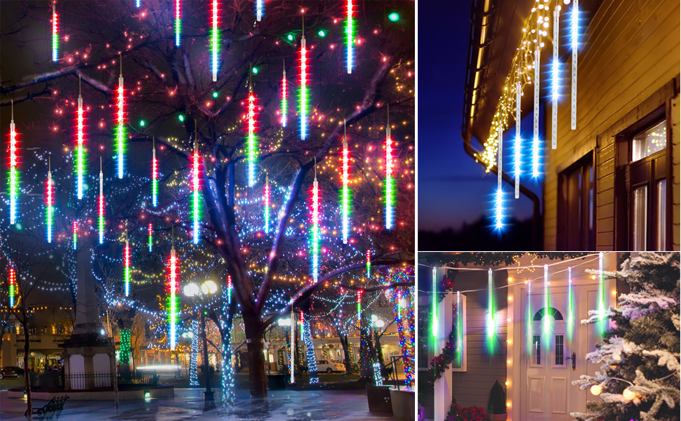 Allnice Falling Rain Lights Christmas Lights Meteor Shower Lights 30cm