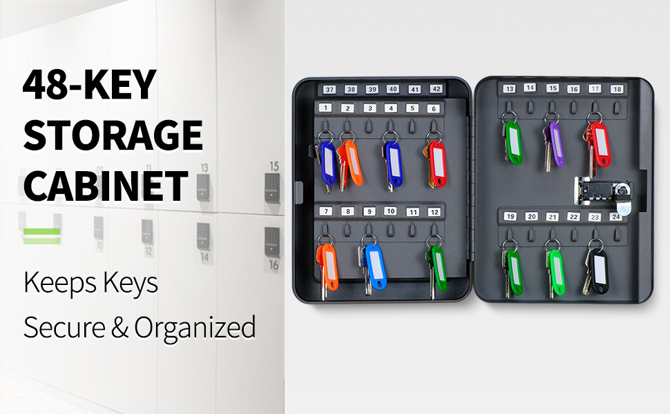 Uniclife 48Key Steel Key with Combination Lock Wall Mounted