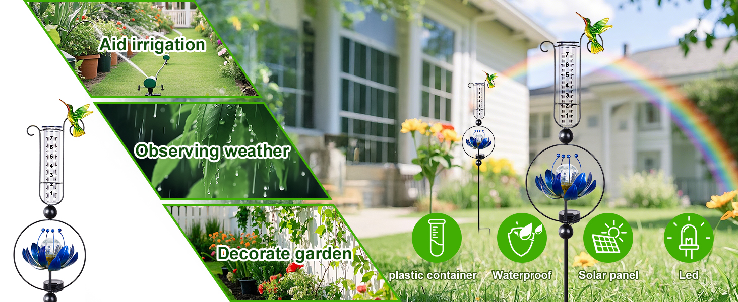 lotus decor Hummingbird Decoration water gauge for potted plants plant grow light stake