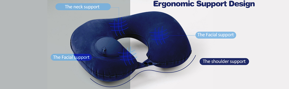 Oreiller gonflable en forme de U