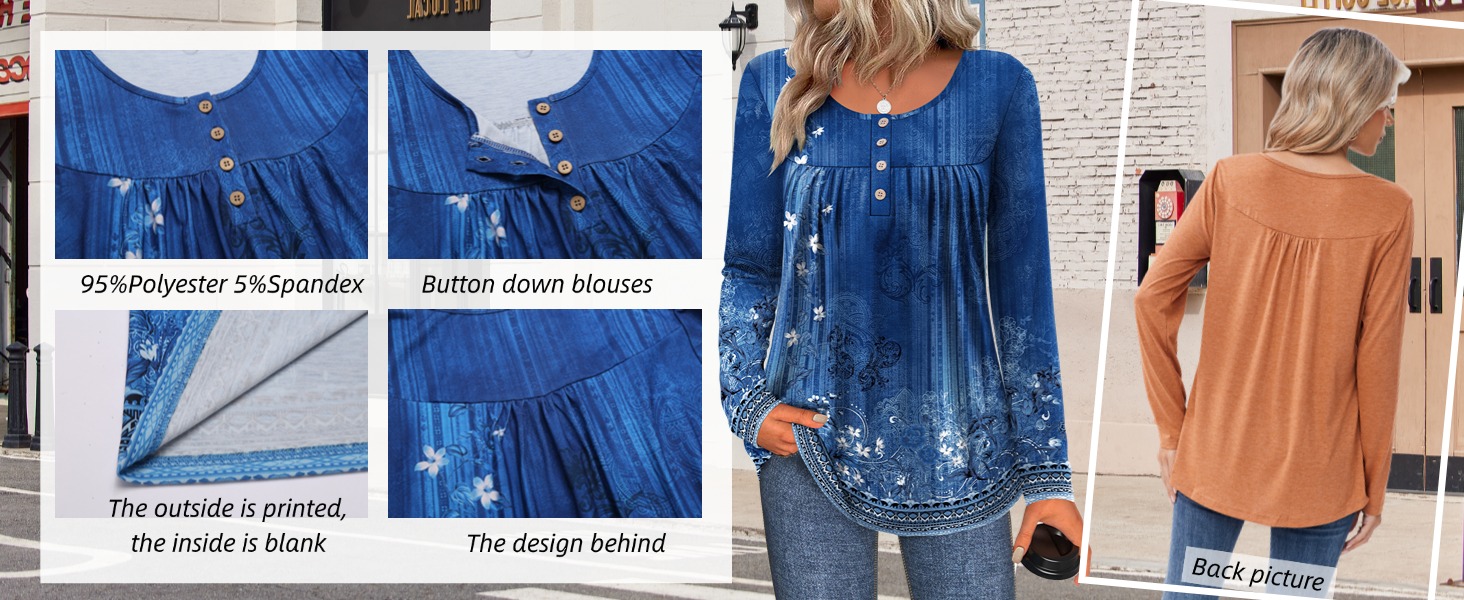 Zeagoo Tops for Women Long Sleeve Fall Casual Crew Neck T Shirts