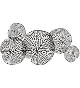 WHW Whole House Worlds Botanically Inspired Layered Leaves, Abstract Metal Wall Sculpture, Modern...