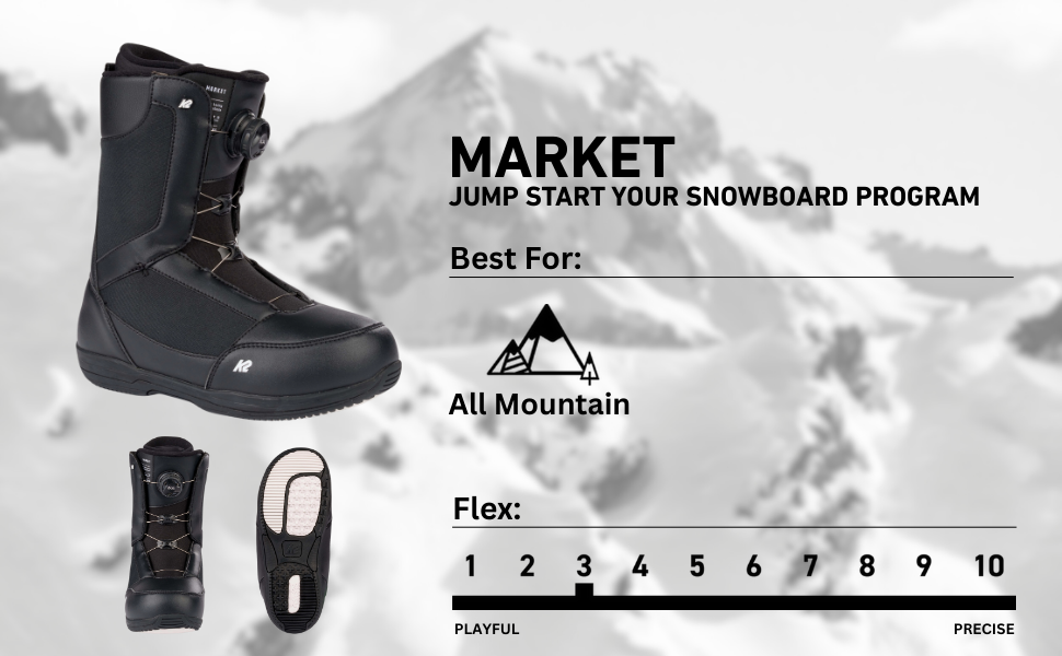 K2 スノーボードブーツ market Amazon.com : K2 Market Mens Snowboard Boots, Black, 10