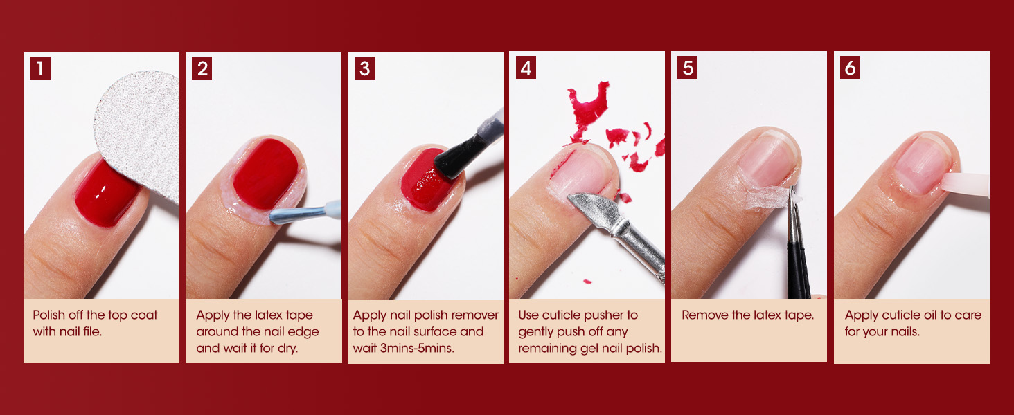 Gellen Gel Nail Polish Set, Sparkle Red Glitter Gold