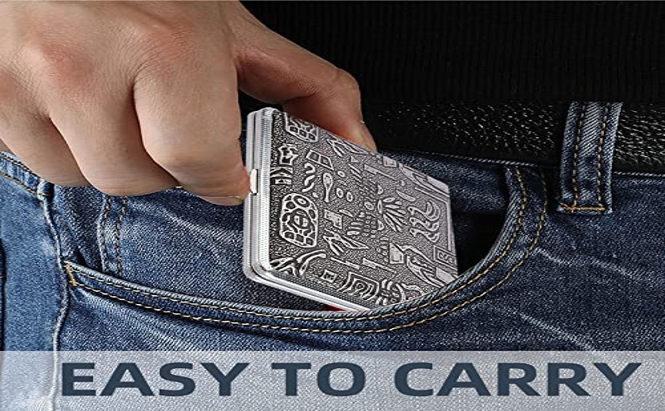 2 pcs Cigarette Case, Stylish Leather Surface Metal Box for