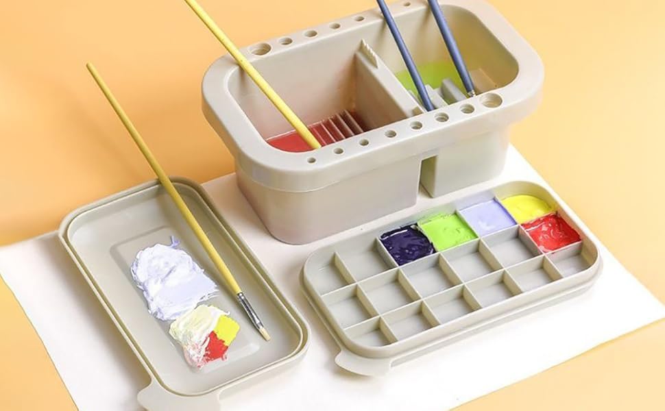 WUWEOT 3 Pack MultiUse Paint Brush Basin Paint Brush Tub