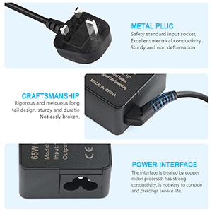 65W Laptop Charger for Lenovo E15 E14 Chromebook 100E 300E S330 C330 C340-11 TYPE-C AC Adapter