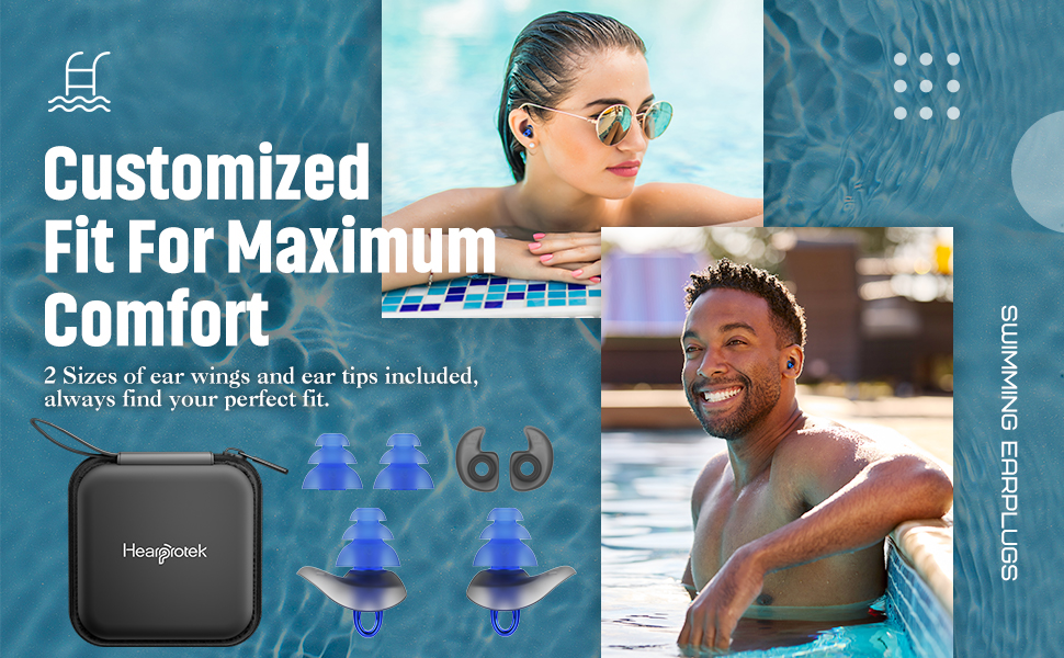 Hearprotek Ear Plugs for Swimming,CustomFit Reusable