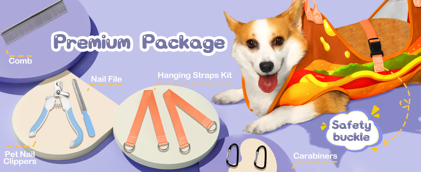 Bistup Dog Grooming Hammock for Pet Hammock Harness Sling