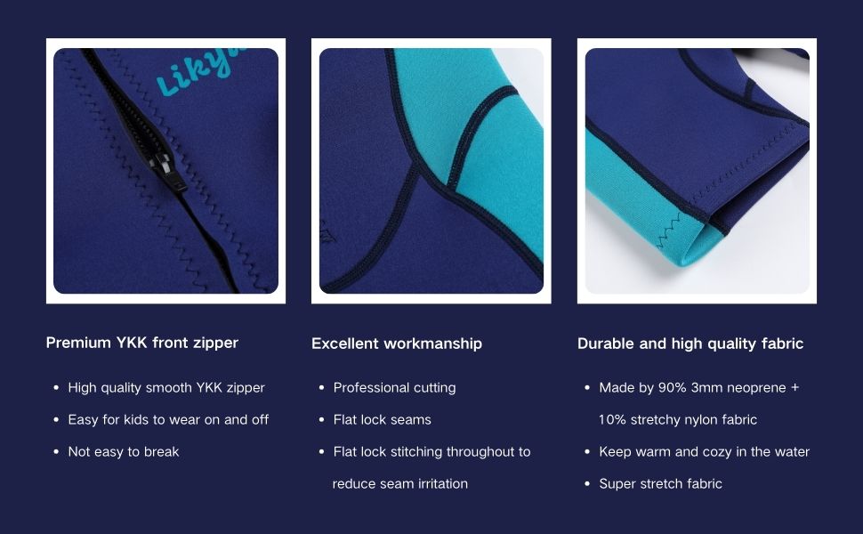 Likyum wetsuits made of high-quality neoprene buoyancy material