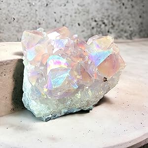 titanium Aura Angel Aura Bergkristall Druse Edelstein Heilstein  Steinfixx Aqua Aura