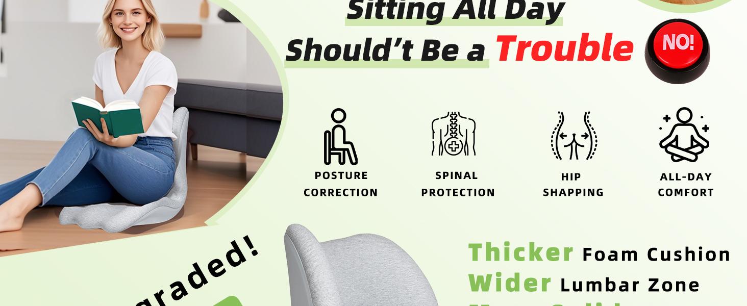 ergonomic seat cushion for hip and back lumbar support chair seat support for back pain