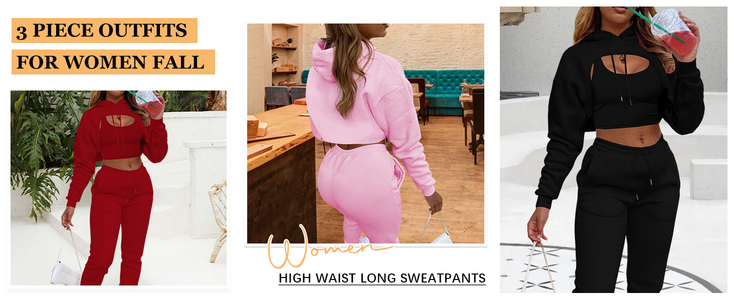 sweatsuits set for women 3 piece