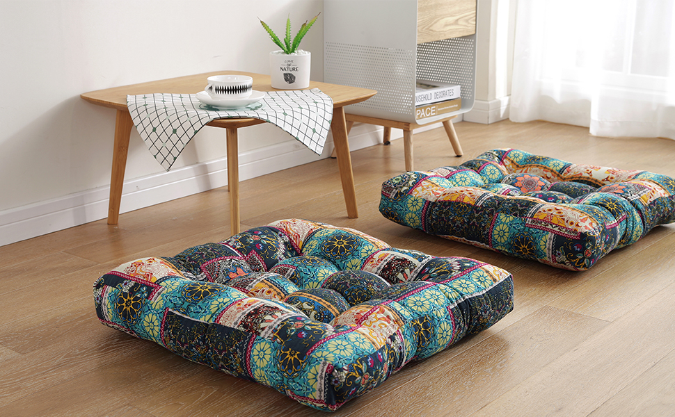 Amazon.com: Boho Square Floor Seat Pillows Cushions 22