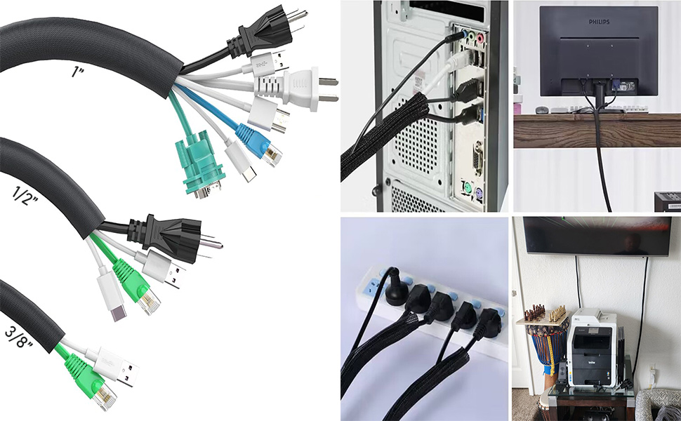 1/2 inch Cord Protectors from Pets No Chew, 10ft Split Wire