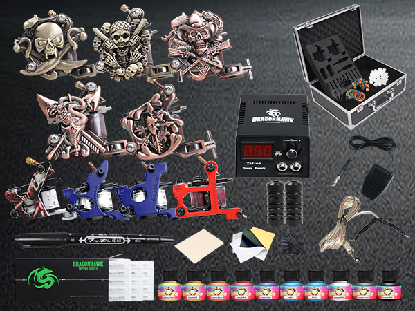 Amazon.com: Dragonhawk Complete Tattoo Kit with Case