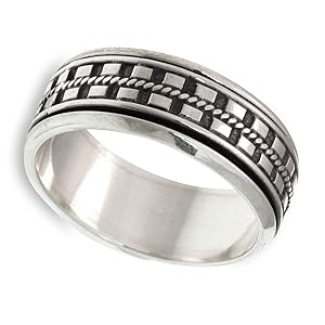 Novica Sterling Silver Ring Jewelry ForWomen Plataesterlina Meditación anillo giratorio Paramujeres