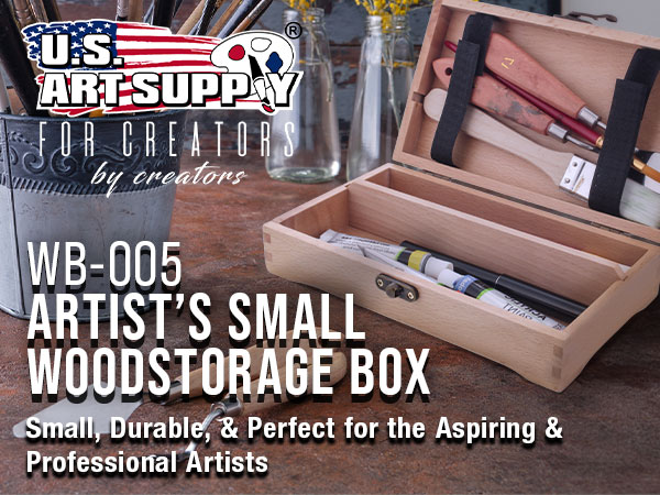 U.S. Art Supply Artist's Small Wood Storage Box