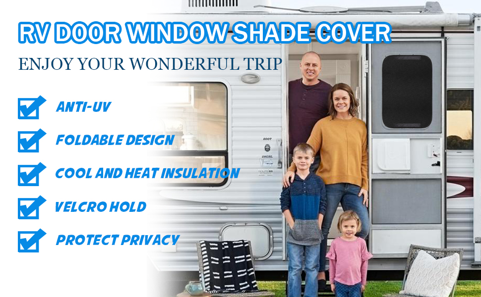 RV Door Window Shade Cover Blackout Shades Coverings Accessories for