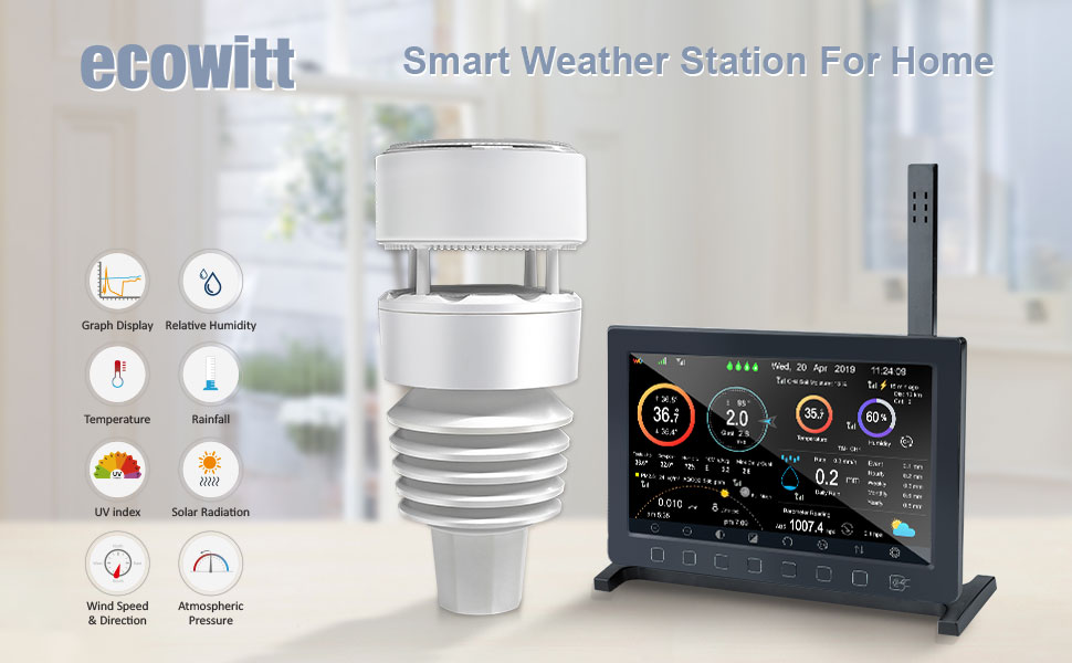 ECOWITT Wittboy Pro Weather Station HP2564, Includes 7 Inch HP2560 TFT