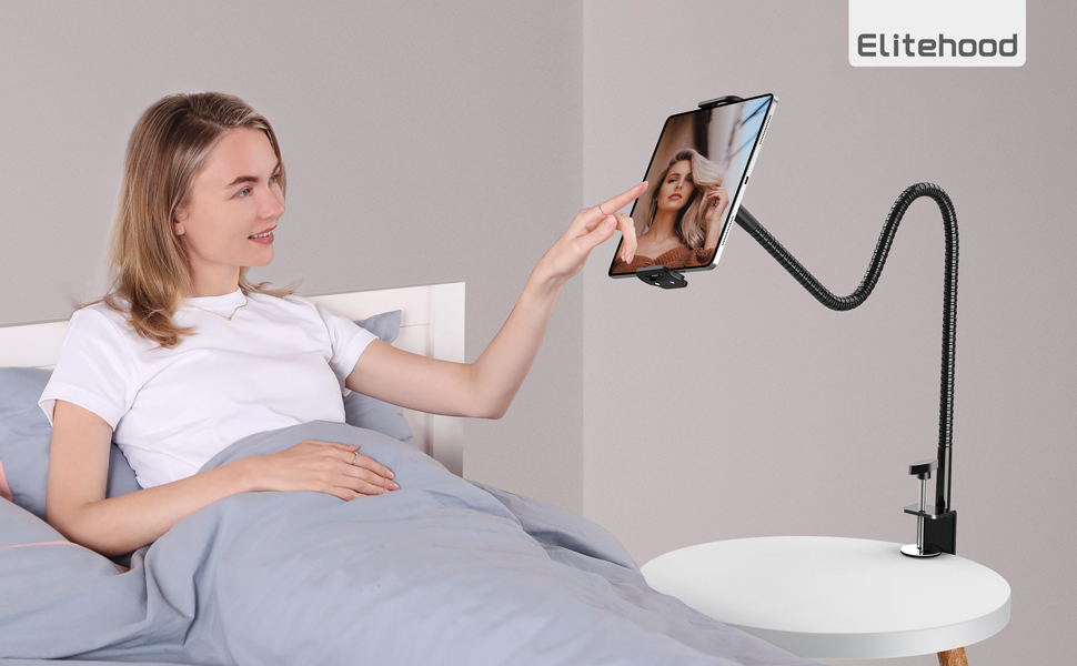 elitehood 360° Swivel Tilt iPad Holder for Bed Laying Down