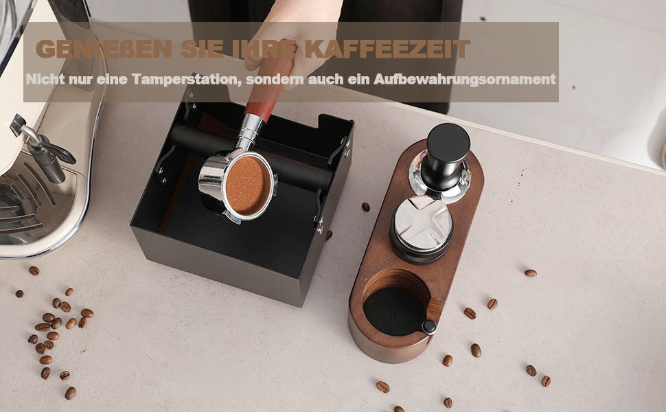 Espresso Tamper Holder Station, Wooden Coffee Tamping Station