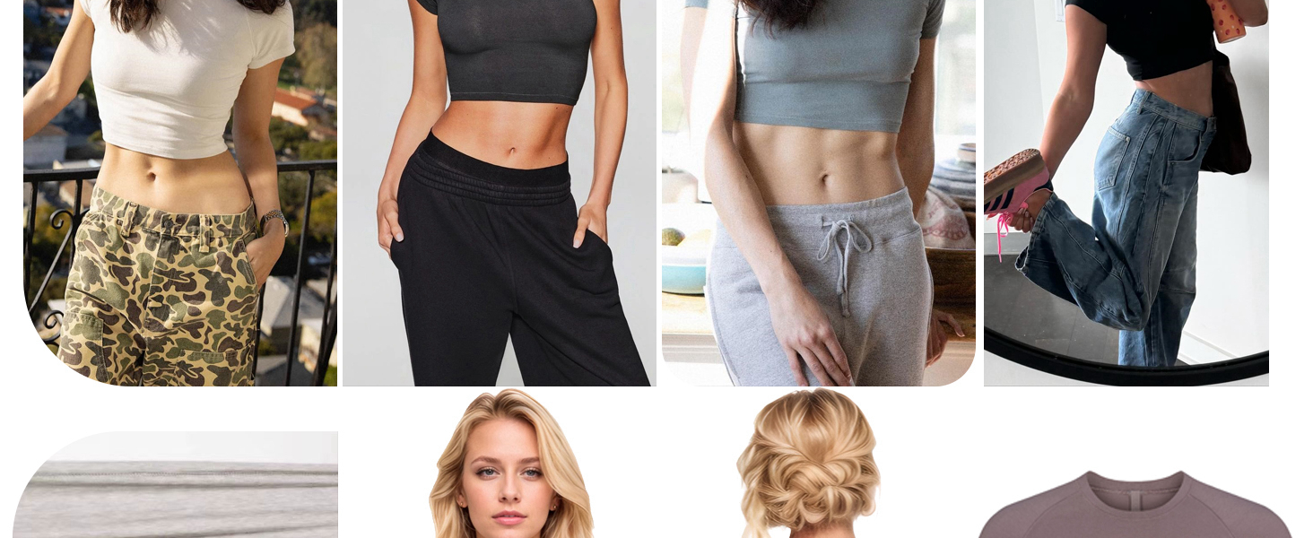 cropped shirt basics tops for women