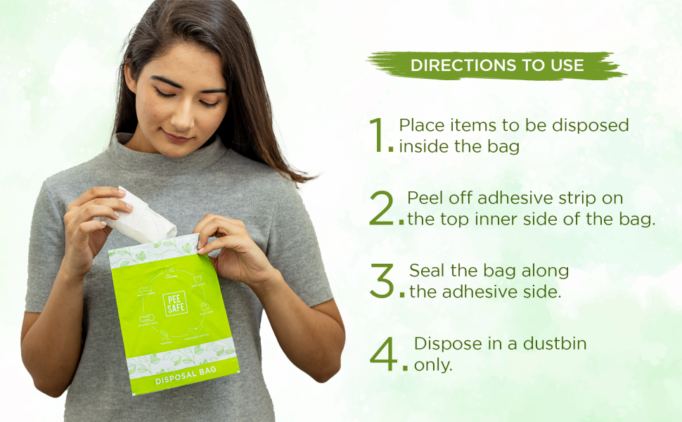 PEESAFE Biodegradable Tampon Disposal Bags Dispose Condoms Sanitary