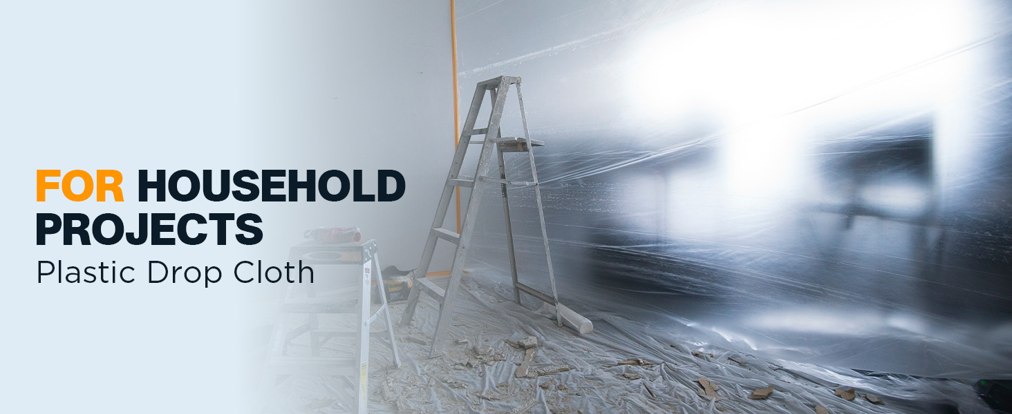Lightweight plastic sheeting doubles as a tarp or painters’ drop cloth.