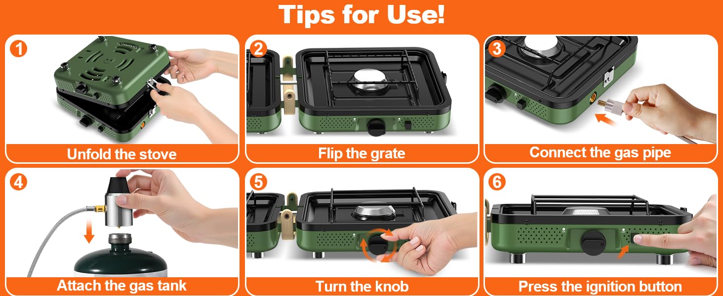 CFRERO Foldable Camping Stove with 2 Burners