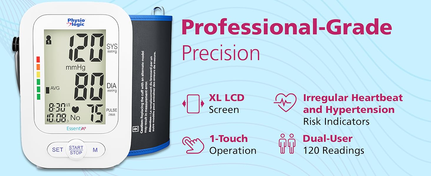 Profesionnal-Grade Precision: XL-LCD Screen, 1-Touch Operation, Dual-User